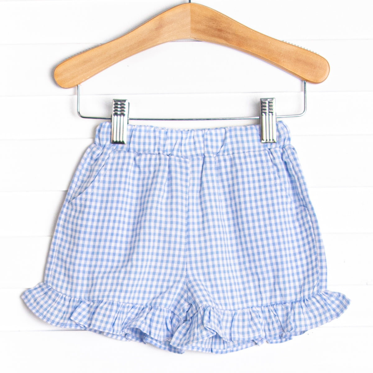 Woven Girl Ruffle Pocket Shorts – Stitchy Fish