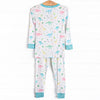 Rainbow Reptiles Bamboo Pajama Set, Blue