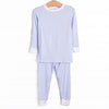 Periwinkle Polka Dot Bamboo Pajama Set, Blue