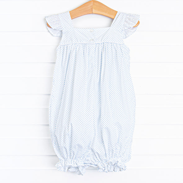 Buzzin' Bees Smocked Bubble Romper, Blue