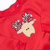 Rudy Reindeer Applique Bubble, Red