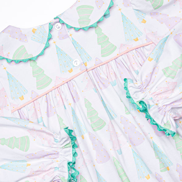 Pastel Pines Smocked Dress, Pink