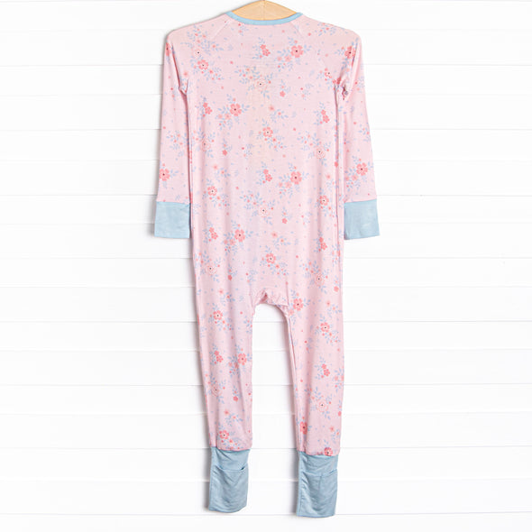 Pink Magnolia Petals Bamboo Zippy Pajama, Pink