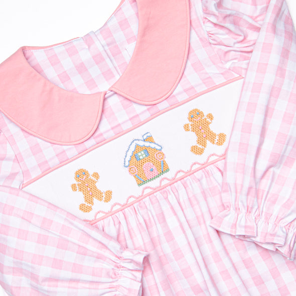 Ginger Snap Season Smocked Bubble, Pink