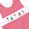 Season's Greetings Smocked Jon Jon, Red