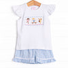 Rhythmic Routine Smocked Short Set, Blue