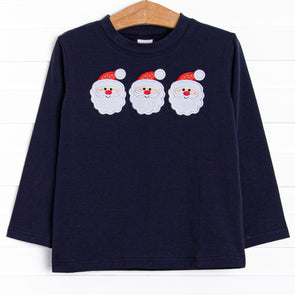 Jolly St. Nick Applique Top, Navy