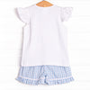 Rhythmic Routine Smocked Short Set, Blue