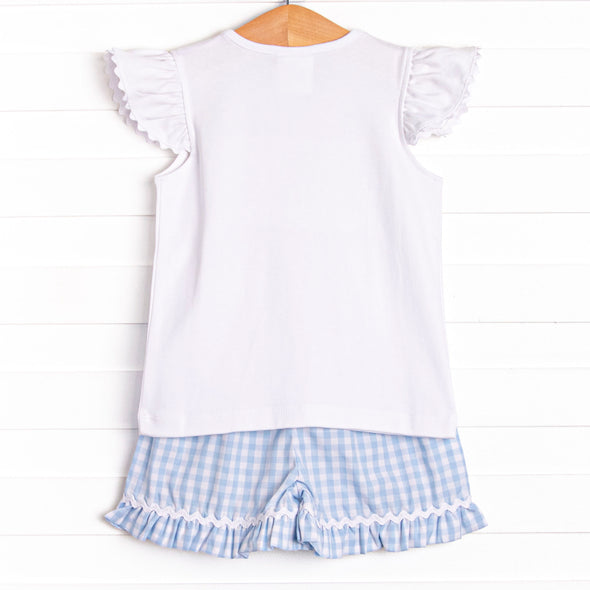 Rhythmic Routine Smocked Short Set, Blue