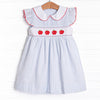 Bunch of Apples Smocked Dress, Blue