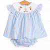 Rhythmic Routine Smocked Diaper Set, Blue