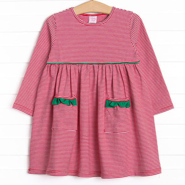 Peppermint Stripes Pocket Dress, Red