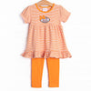 Friday Night Football Applique Legging Set, Orange