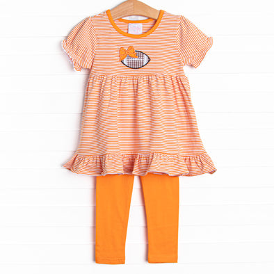 Friday Night Football Applique Legging Set, Orange