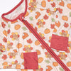 Turkeys and Treats Bamboo Zippy Pajama, Red