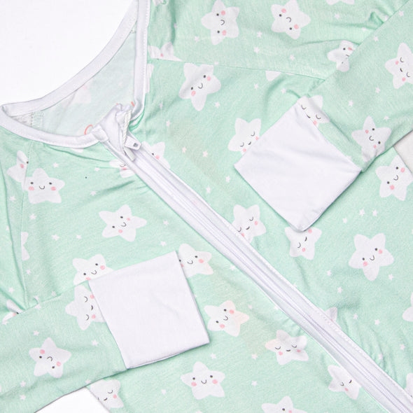 Goodnight Star Bamboo Zippy Pajama, Green