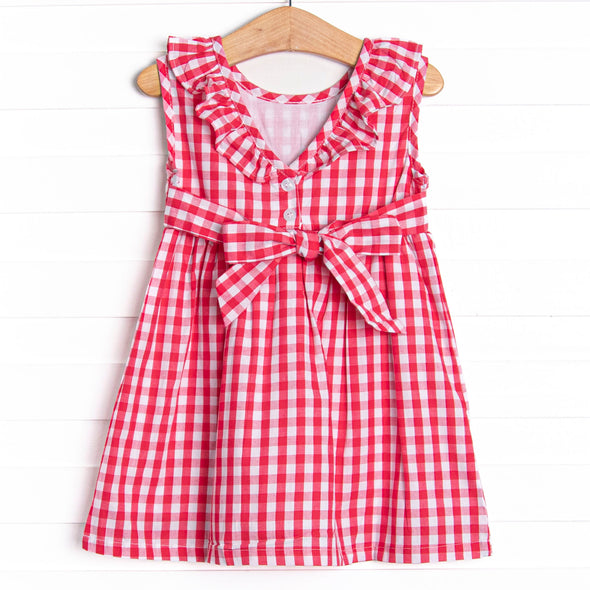 School's in Session Applique Dress, Red