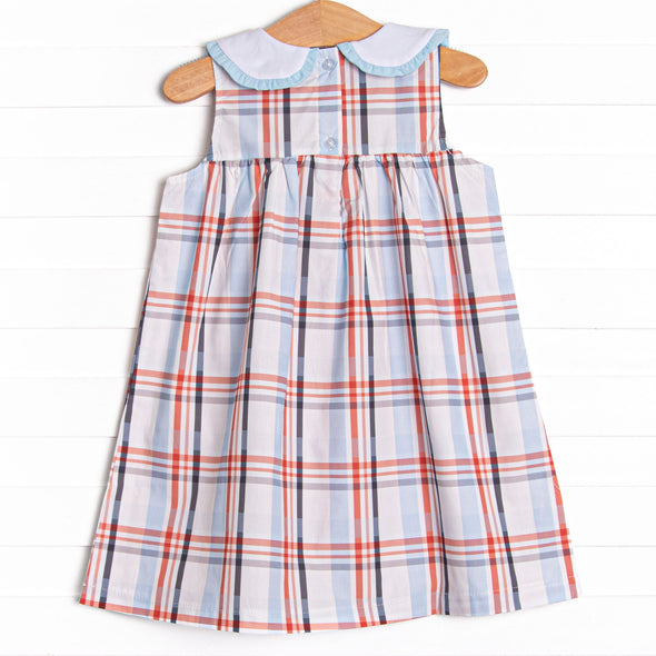 Patriotically Plaid Dress, Blue