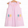 Color Me Happy Applique Dress, Pink