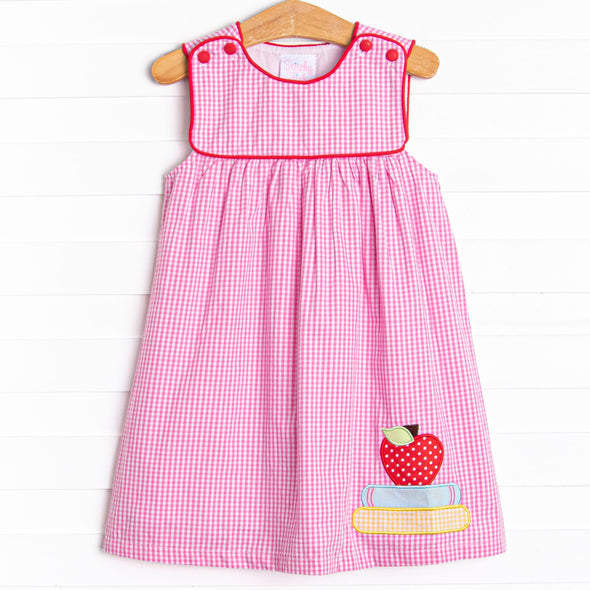 A+ Honor Roll Applique Dress, Pink