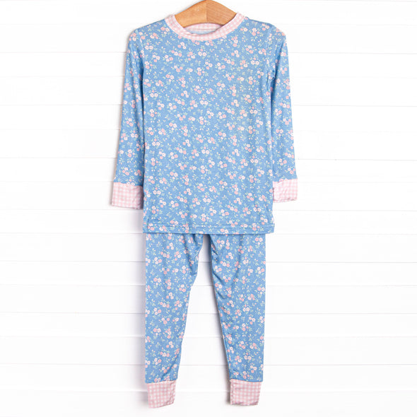 Grace Garden Bamboo Pajama Set, Blue