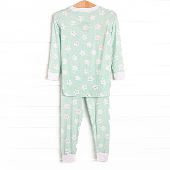 Goodnight Star Bamboo Pajama Set, Green