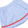 My First Day Smocked Ruffle Short Set, Blue