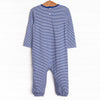 Horsin' Around Applique Romper, Blue Stripe