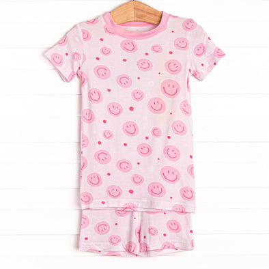 Sleepy Smiles Bamboo Pajama Short Set, Pink