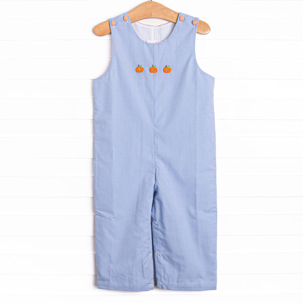 Petite Pumpkin Embroidered Long Jon Jon, Blue