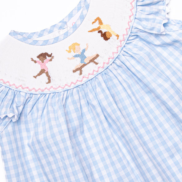 Rhythmic Routine Smocked Diaper Set, Blue