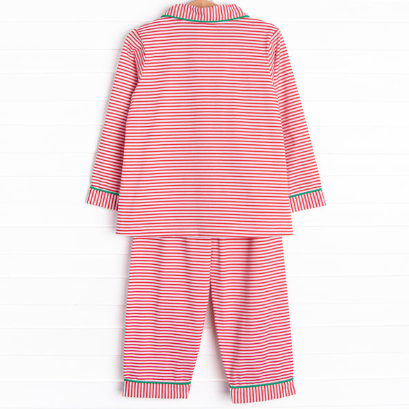 Smocked Santa Lounge Set, Red Stripe