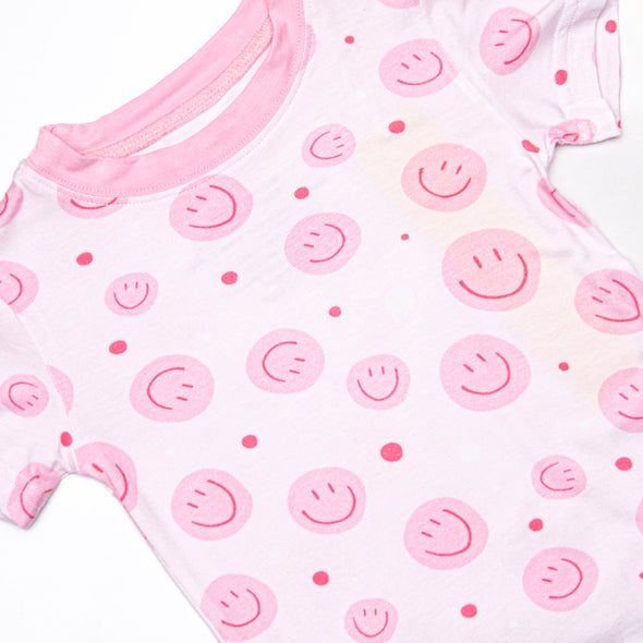 Sleepy Smiles Bamboo Pajama Short Set, Pink