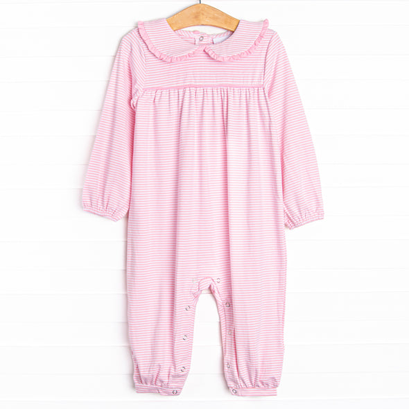 Lydia Romper, Pink Stripe