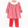 Stealing Christmas Smocked Legging Set, Red