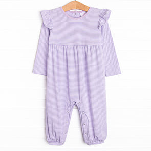 Gracie Romper, Lavender Stripe