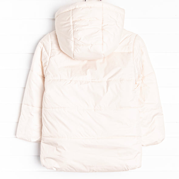 Hooded Puffer Coat, White