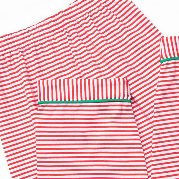 Smocked Santa Lounge Set, Red Stripe