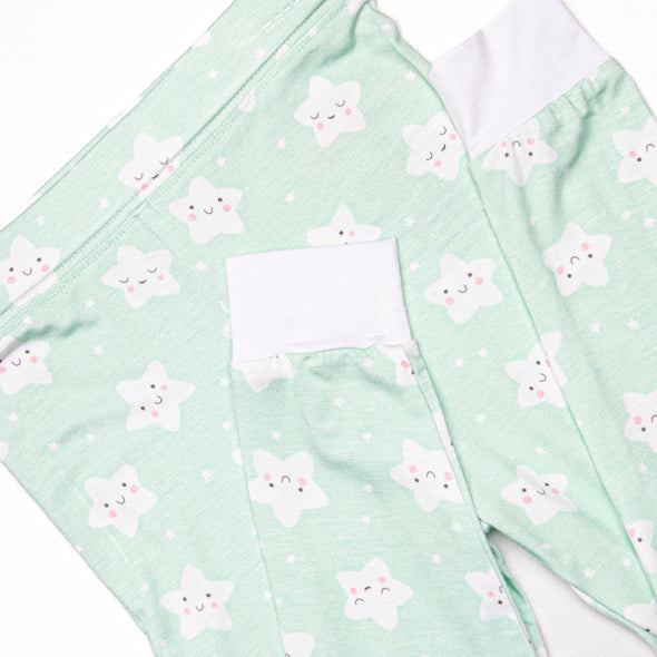 Goodnight Star Bamboo Pajama Set, Green