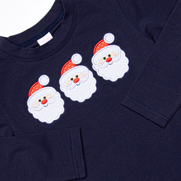 Jolly St. Nick Applique Top, Navy