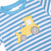 Dozin' Days Applique Short Set, Blue Stripe