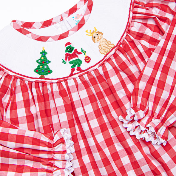 Stealing Christmas Smocked Legging Set, Red