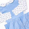 Berry Blue Buds Romper Set, Blue