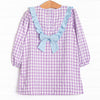 Southern Charm Ruffle Dress, Purple Check