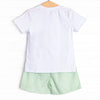 Study Time Saurus Applique Short Set, Green