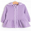 Gingham Gal Zip-Up Ruffle Jacket, Purple