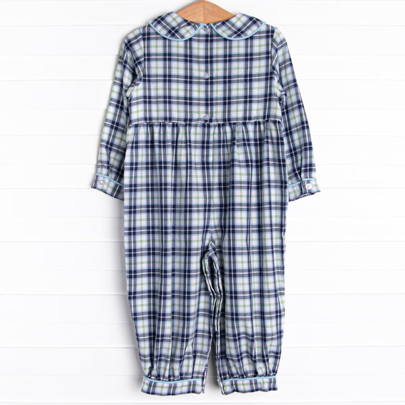 Waddles and Wags Smocked Romper, Blue