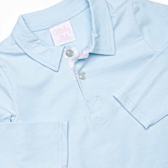 Palm Springs Plaid Polo, Blue