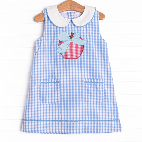 Beauty and Brains Applique Dress, Blue