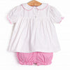 Gingerbread Gal Embroidered Bloomer Set, Pink